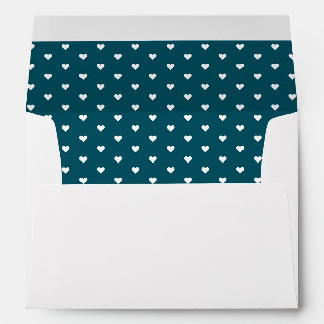 Enveloppe Modern Blue Green Heart Motif Adresse de retour (Dos (Bas))