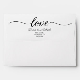 Enveloppe Modern Elegant Love Script Retourner Mariage d'adr