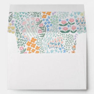 Enveloppe Modern Floral Girl Baby shower retour adresse