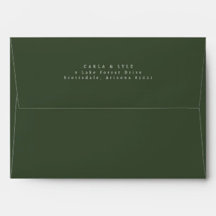 Enveloppe Modern Forest Green Mariage Adresse de retour