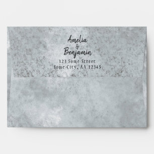 Enveloppe Modern Grey Heart Script Retourner Mariage d'adres