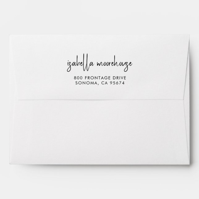 Enveloppe Modern Handwritten Script Name Return Address (Dos (Haut rabat))