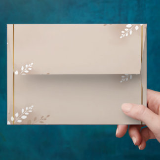 Enveloppe Modern Luxe Neutral Earth Tones & Gold Foliage 