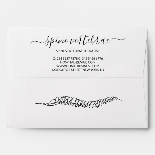 Enveloppe Modern Minimal Chiropractor Chiropractic (Dos (Haut rabat))