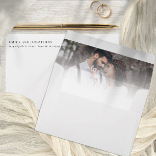Enveloppe Modern Photo Overlay Nom de retour Adresse Mariage