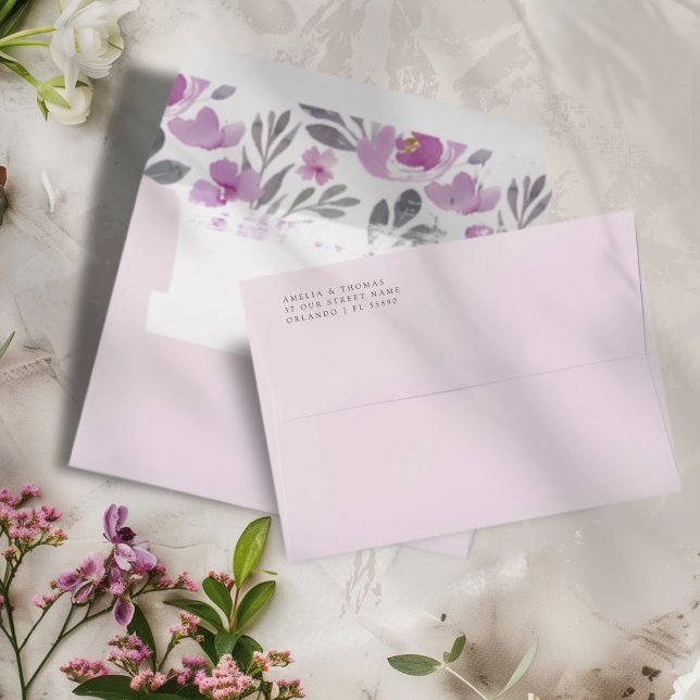 Enveloppe Modern Pink Return Address Wedding (Créateur téléchargé)