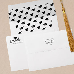 Enveloppe Modern Script Elegant Graduation Return Adresse