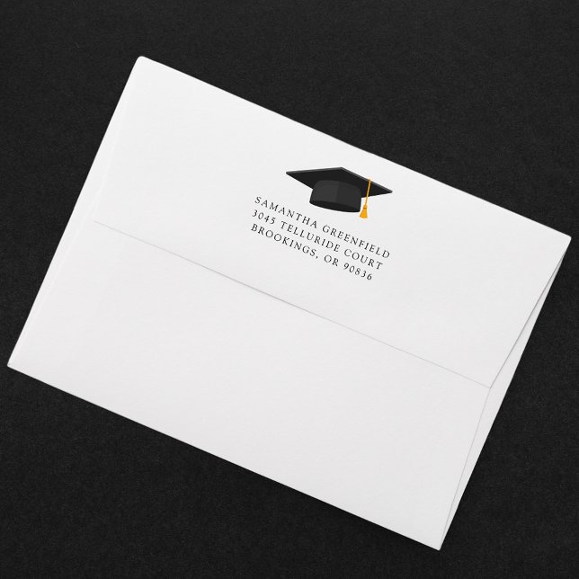 Enveloppe Modern Simple Graduation 2025 Adresse de retour (Graduation Invitation and Announcement Envelope)