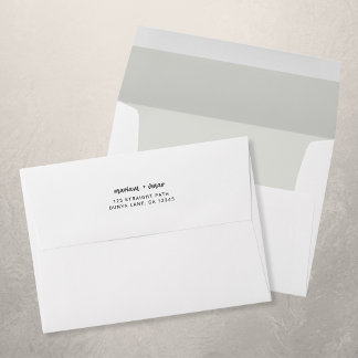 Enveloppe Modern Simple Script Nom Mariage Adresse de retour