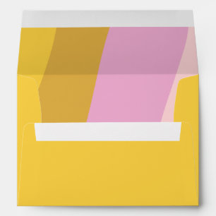 Enveloppe Modern Stripes Yellow Pink Adresse de retour