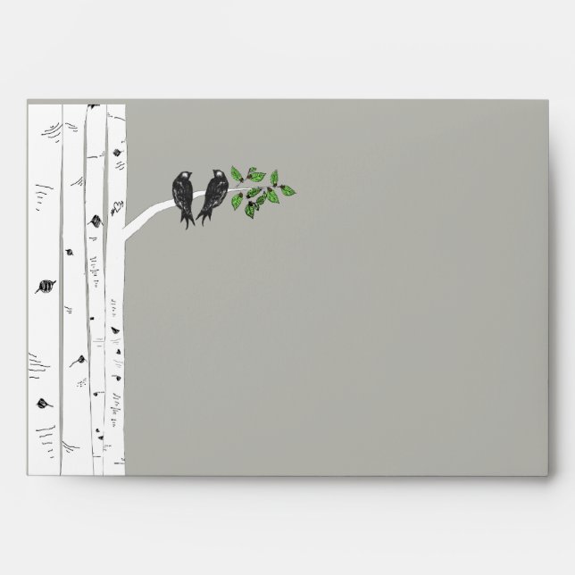 Enveloppe moderne Birch Tree Mariage 5x7 (Devant)