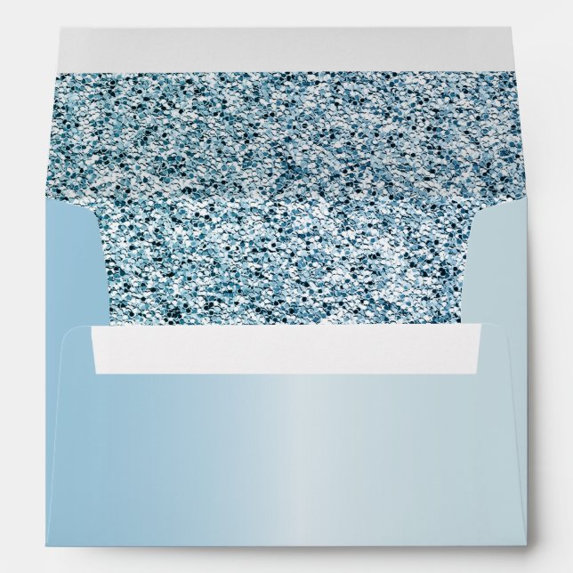 Enveloppe Moderne Blue Metallic avec Parties scintillant Par (Dos (Bas))