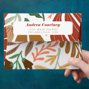 Enveloppe Moderne Bright Bold Boho Terracotta Mariage Floral