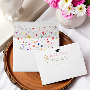 Enveloppe Moderne chic boho fleurs sauvages graduation