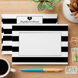 Enveloppe Moderne Chic Mariage noir et blanc