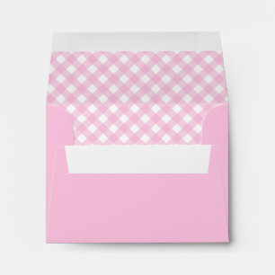 Enveloppe Moderne Chic Pastel Clair Pink Plaid En vichy