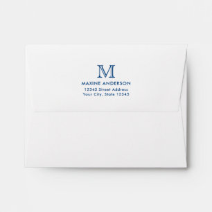 Enveloppe Moderne classique élégant marine bleu Monogramme i