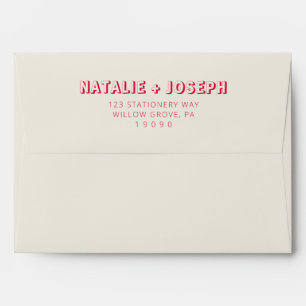 Enveloppe Moderne coloré Gras rétro brillant Mariage funky