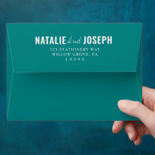 Enveloppe Moderne coloré Turquoise Whimsical Mariage unique