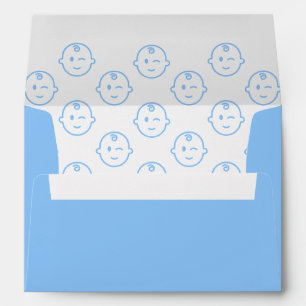 Enveloppe Moderne Cute Bleu Bébé Garçon Anniversaire Motif