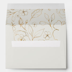 Enveloppe Moderne Elegant Or Floral