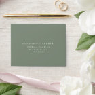 Moderne Elegant Sage Green Wedding RSVP