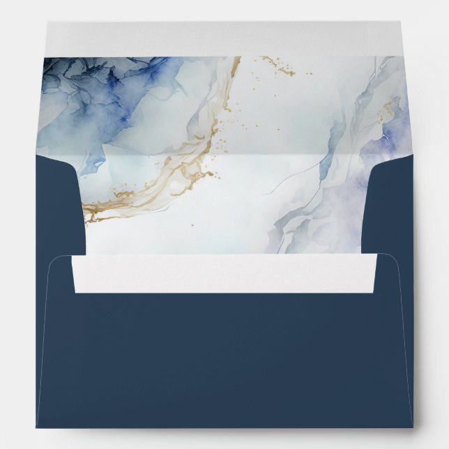 Enveloppe moderne en marbre bleu de luxe (Dos (Bas))