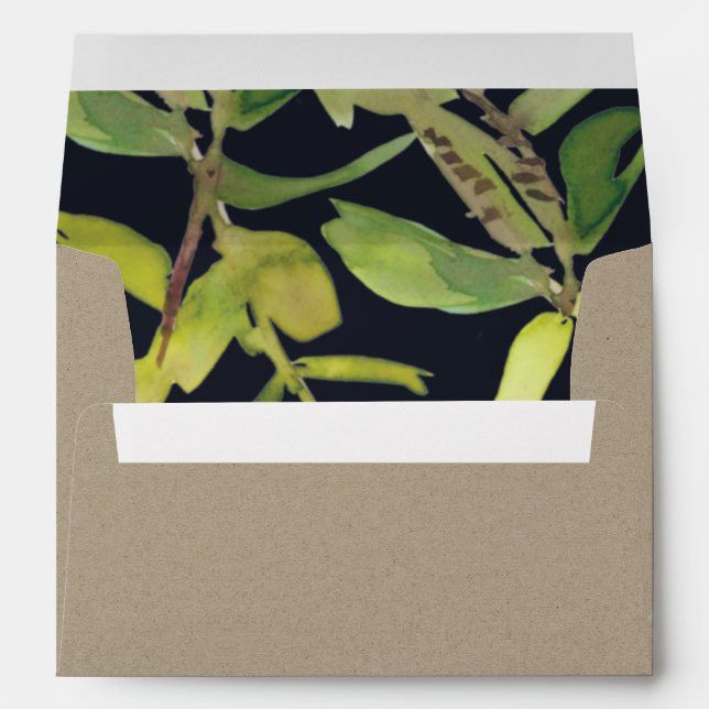 ENVELOPPE MODERNE FEUILLE DE KRAFT FOLIAGE EAU COULEUR ADRES (Dos (Bas))