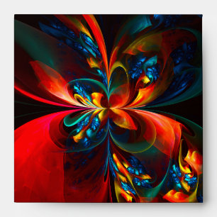 Enveloppe Moderne Floral Abstrait Art Orange Bleu Motif #14