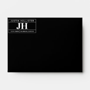 Enveloppe Moderne Gras Professionnel Noir et blanc A6