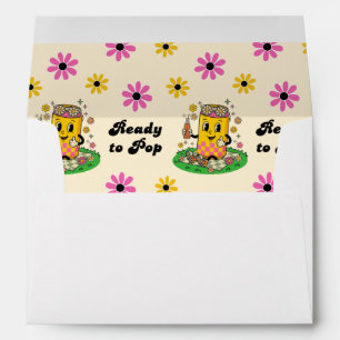 Enveloppe Moderne Groovy Daisy Rose Jaune Elle est prête à é