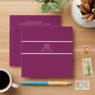 Enveloppe moderne Lilac faire-part de mariage