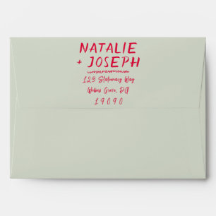 Enveloppe Moderne manuscrit rétro brillant Mariage funky