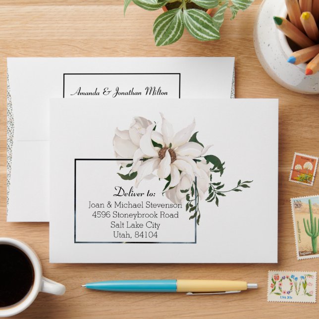 Enveloppe moderne Mariage d'aquarelle (Desk)