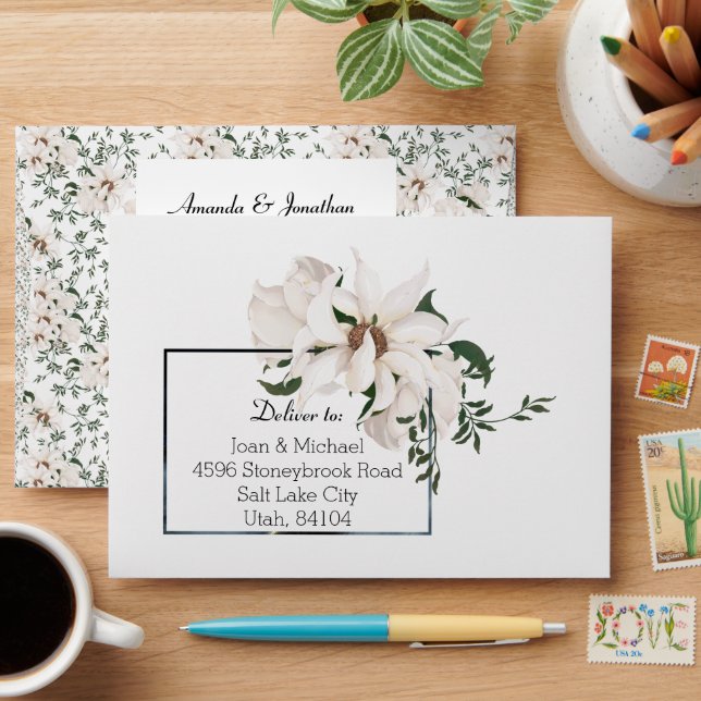 Enveloppe moderne Mariage d'aquarelle (Desk)