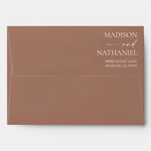 Enveloppe Moderne minimaliste élégant Mocha Mousse Mariage