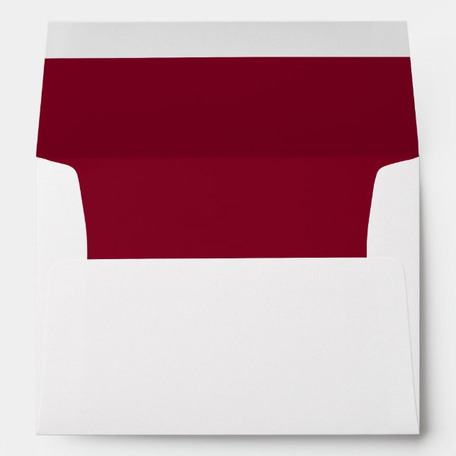 Enveloppe Moderne minimaliste Mariage rouge Bourgogne (Dos (Bas))