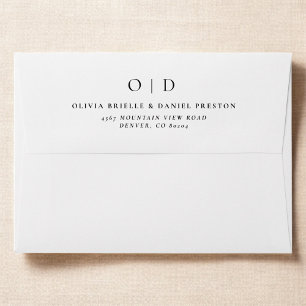 Enveloppe Moderne minimaliste simple Mariage blanc