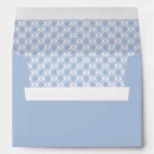 Enveloppe Moderne Pastel Bleu clair En vichy Plaid