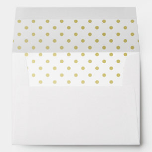 Enveloppe moderne Polka-Dots Gold Foil