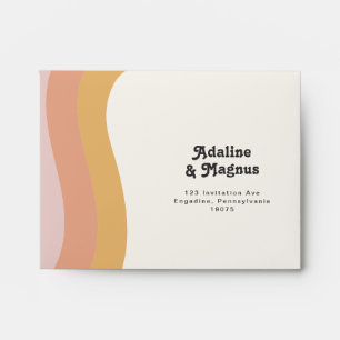 Enveloppe Moderne Retro 70's Rainbow Auto-Addressed RSVP