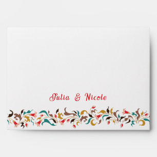 Enveloppe Moderne Romantique Élégant Mariage de couronne flo