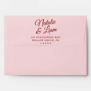 Enveloppe Moderne rose rouge amusant rétro Bold Mariage funk