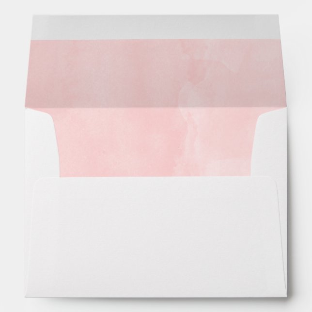 Enveloppe Moderne rougissent le mariage rose d'aquarelle (Dos (Bas))