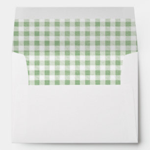 Enveloppe Moderne Russe Sage Green En vichy