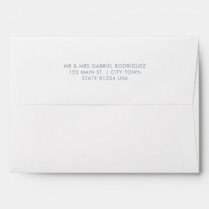 Enveloppe Moderne Simple Bleu Poussiéreux avec Adr
