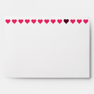Enveloppe moderne Simple Coeurs roses