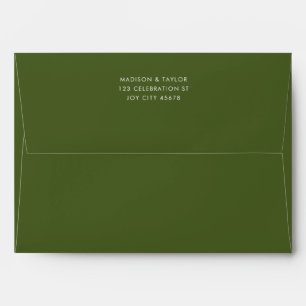Enveloppe Moderne Simple Nature Moss Green Mariage