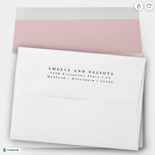 Enveloppe Moderne Simple Rose Clair avec Adresse d