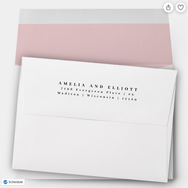 Enveloppe Moderne Simple Rose Clair avec Adresse d (Créateur téléchargé)